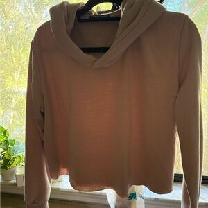 Brandy Melville Pale Pink Hooded Long Sleeve Sweatshirt